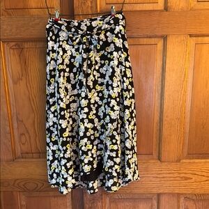 Floral Black, Blue and Yellow Women's Skirt